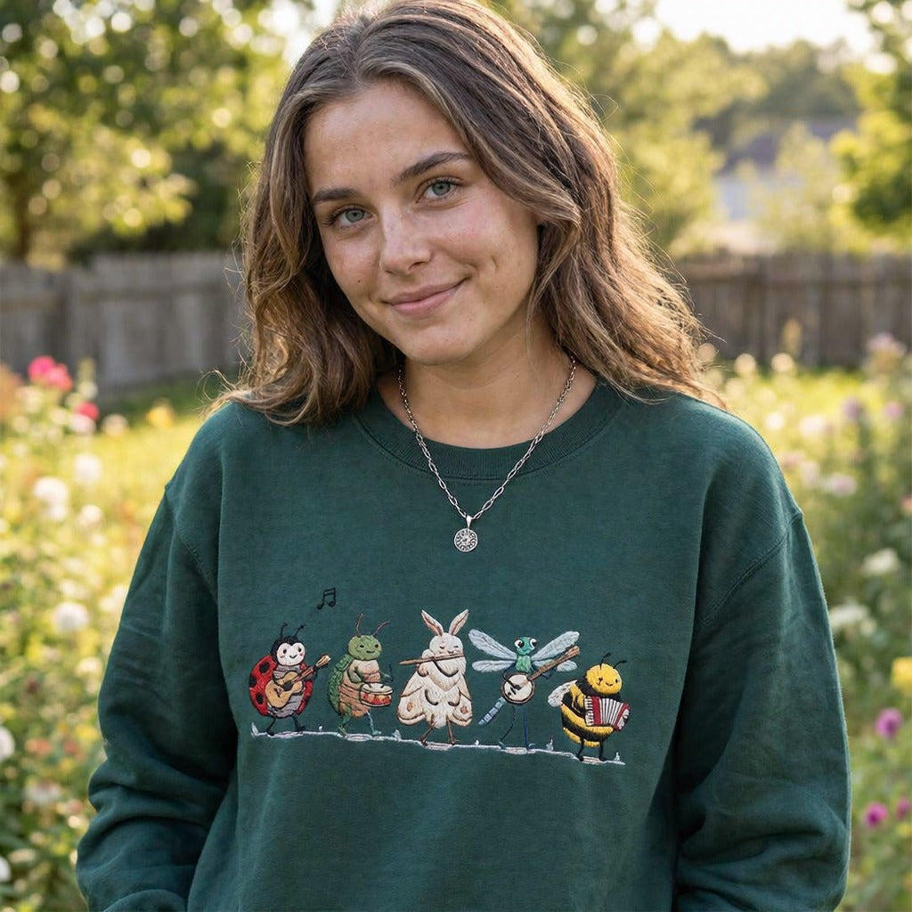 Embroidered Bug Orchestra Classic Crewneck Sweatshirt