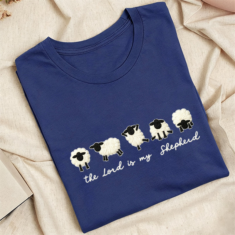 Embroidered Christian Sheep Classic Adult Unisex Crew Neck T-Shirt