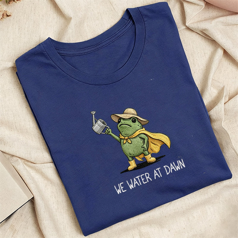 Embroidered We Water At Dawn Classic Adult Unisex Crew Neck T-Shirt