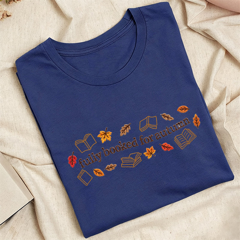 Embroidered Booked for Autumn Classic Adult Unisex Crew Neck T-Shirt