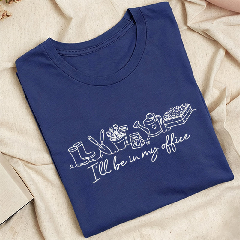 Embroidered I'll be in My Office Classic Adult Unisex Crew Neck T-Shirt