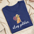 Embroidered Stay Golden Classic Adult Unisex Crew Neck T-Shirt