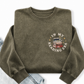 Embroidered In My Reading Era Books Washed Crewneck Sweatshirt