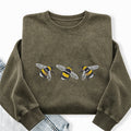 Embroidered Bumble Bee Washed Crewneck Sweatshirt
