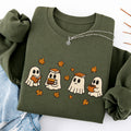 Embroidered Autumn Bookish Ghost Crewneck Sweatshirt