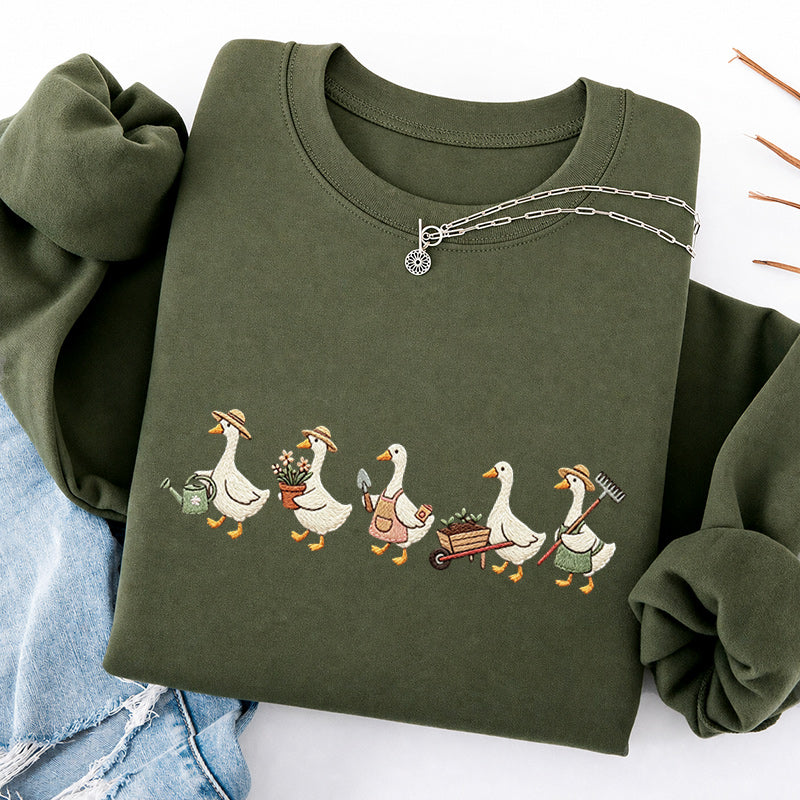 Embroidered Garden Goose Classic Crewneck Sweatshirt