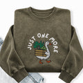 Embroidered Goose with Houseplant Washed Crewneck Sweatshirt