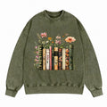 Floral Books Washed Crewneck Sweatshirt