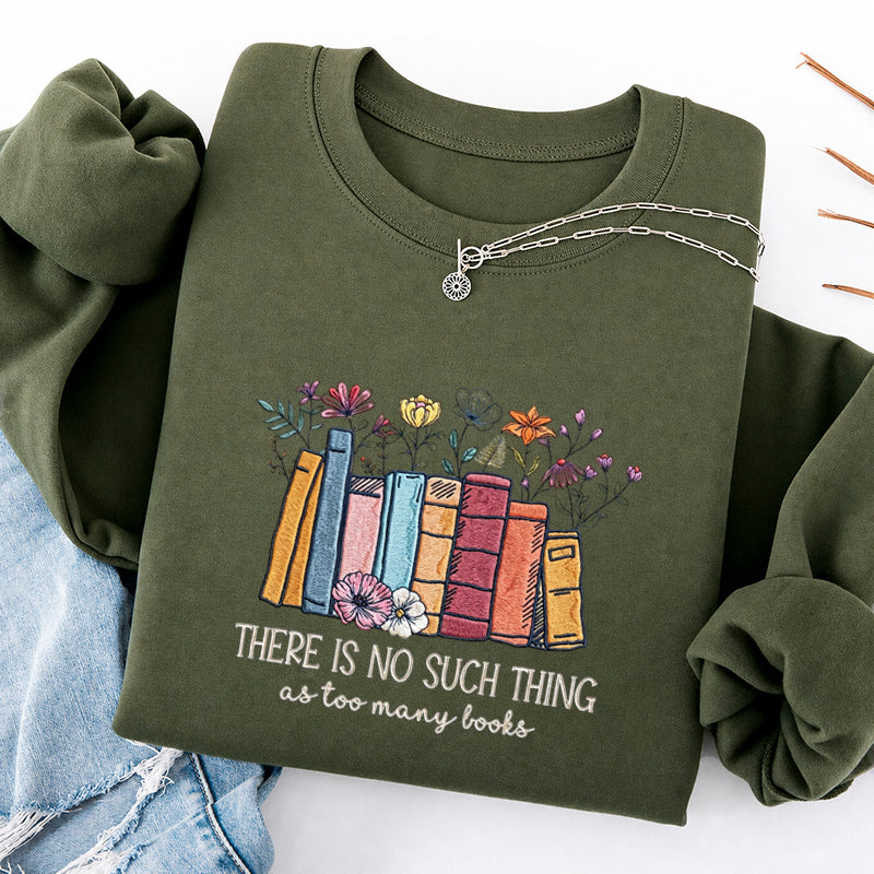Embroidered Floral Book Classic Crewneck Sweatshirt