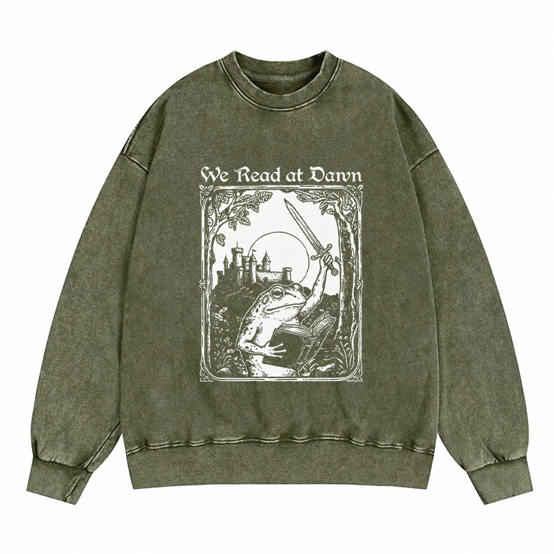 We Read At Dawn Frog Washed Crewneck Sweatshirt