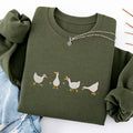 Embroidered Floral Silly Goose Classic Crewneck Sweatshirt