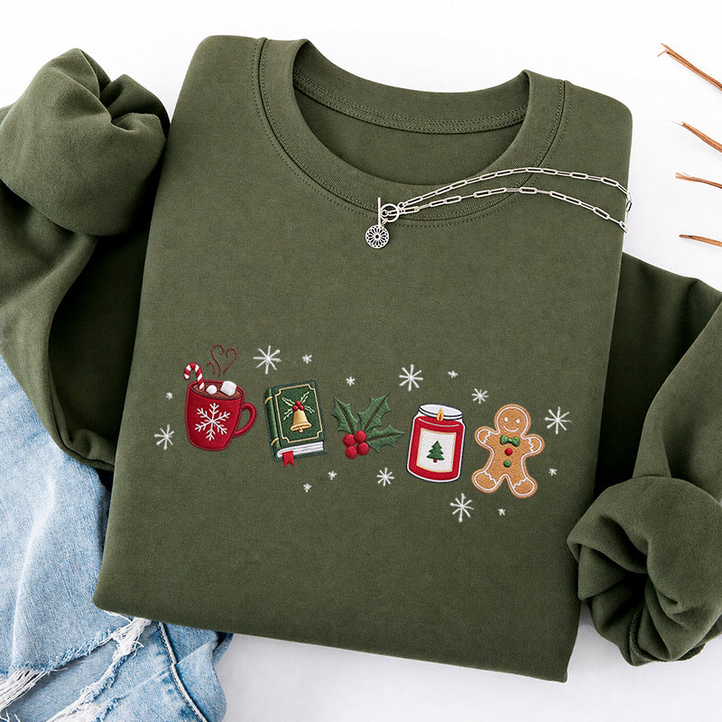 Embroidered Cozy Christmas Classic Crewneck Sweatshirt