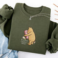Embroidered Reading Bear Another Chapter Classic Crewneck Sweatshirt