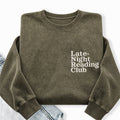 Embroidered Late-night Reading Club Washed Crewneck Sweatshirt