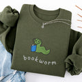 Embroidered Funny Bookworm Classic Crewneck Sweatshirt
