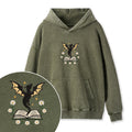 Embroidered Dragon Floral Book Washed Hoodie