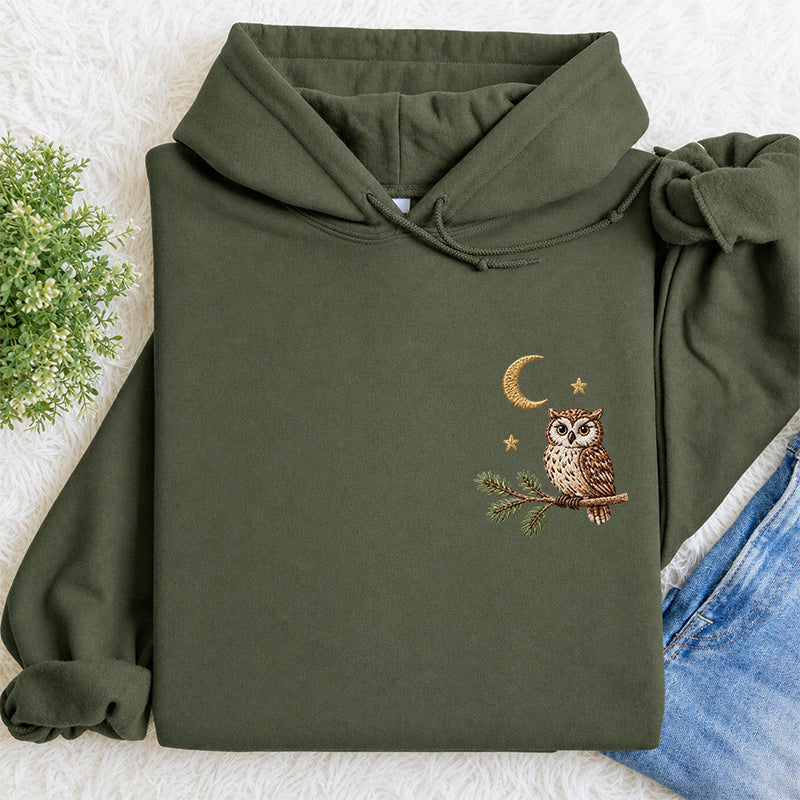 Embroidered Night Owl Classic Adult Unisex Hoodie
