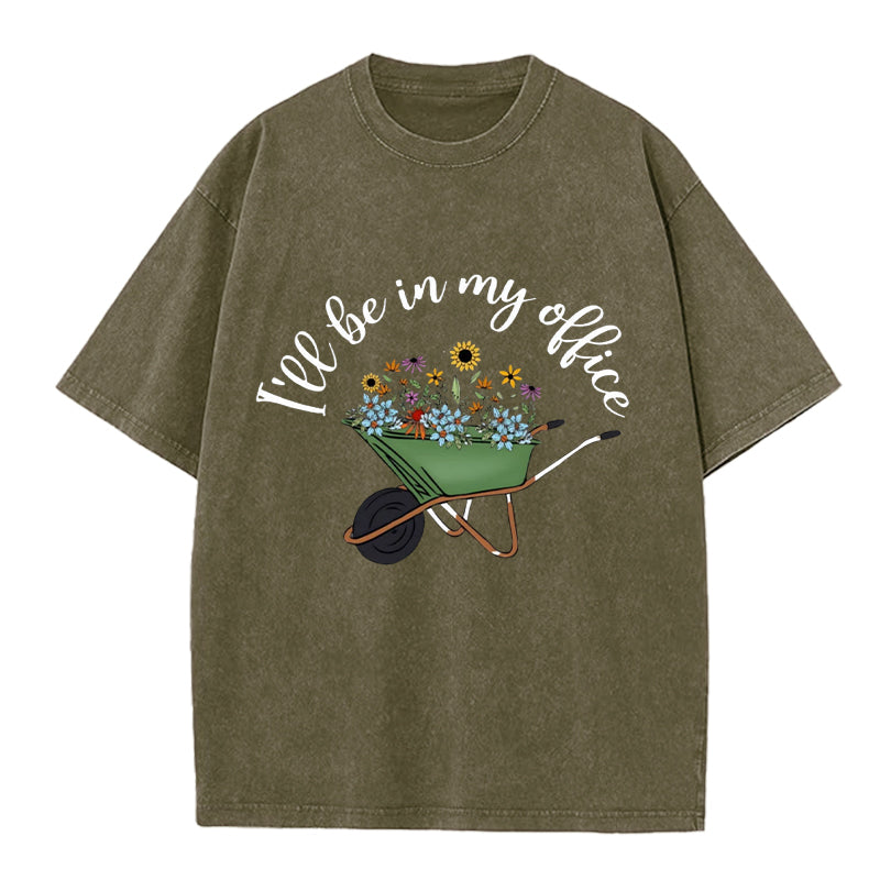 I'll Be in My Office Washed Crew Neck T-Shirt