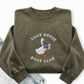 Embroidered Silly Goose Book Club Washed Crewneck Sweatshirt