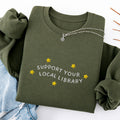 Embroidered Support Your Local Library Classic Crewneck Sweatshirt