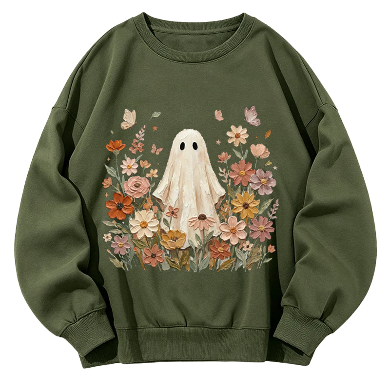 Ghost & Wildflower Garden Classic Adult Unisex Crewneck Sweatshirts