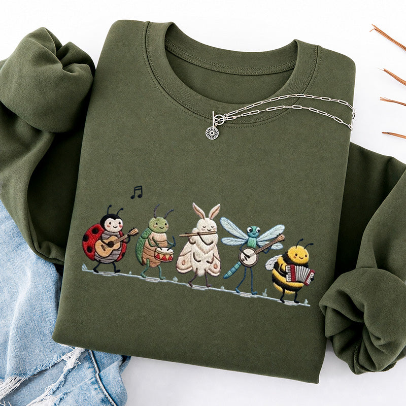 Embroidered Bug Orchestra Classic Crewneck Sweatshirt