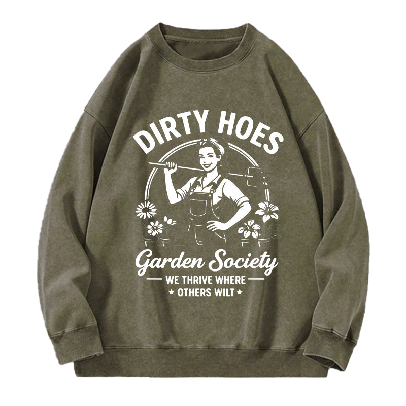 Dirty Hoes Garden Society Washed Crewneck Sweatshirts
