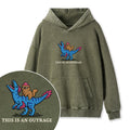 Embroidered This Is An Outrage Book Lover Washed Hoodie
