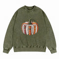Fall Book Pumpkin Washed Crewneck Sweatshirt