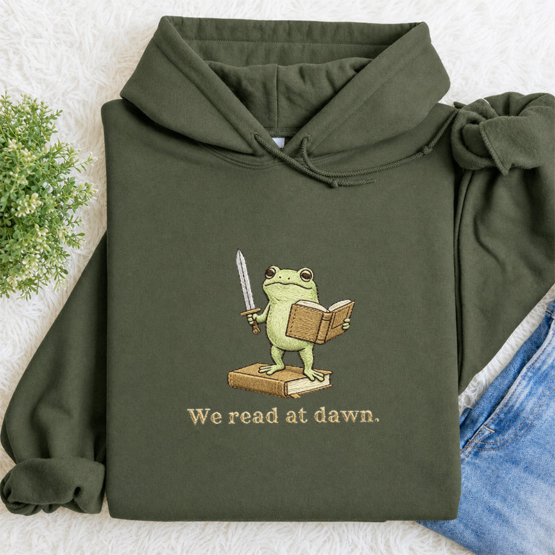 Embroidered We Read At Dawn Classic Adult Unisex Hoodie
