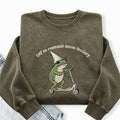 Embroidered Off To Commit Mom Foolery Washed Crewneck Sweatshirt