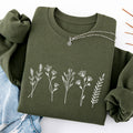 Embroidered Cute Wildflower Classic Crewneck Sweatshirt