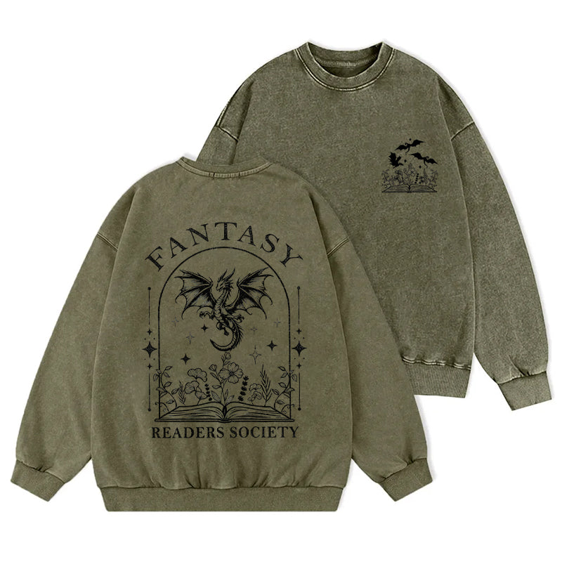 Fantasy Reader Society Washed Crewneck Sweatshirt