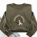 Embroidered Midnight Reader Goose Washed Crewneck Sweatshirt