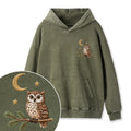 Embroidered Night Owl Washed Hoodie