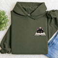 Embroidered Reading Black Cat Classic Adult Unisex Hoodie