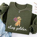Embroidered Stay Golden Classic Crewneck Sweatshirt