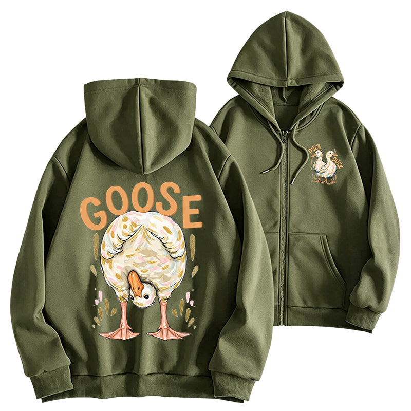 Funny Goose Adult Unisex Full Zip Hoodie
