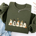 Embroidered Little Ghost Parade Classic Crewneck Sweatshirt