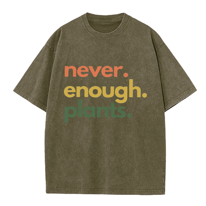 Vintage Never Enough Plants Washed Crew Neck T-Shirt