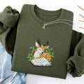 Embroidered Deer Book Classic Crewneck Sweatshirt