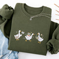 Embroidered Bookish Goose Classic Crewneck Sweatshirt