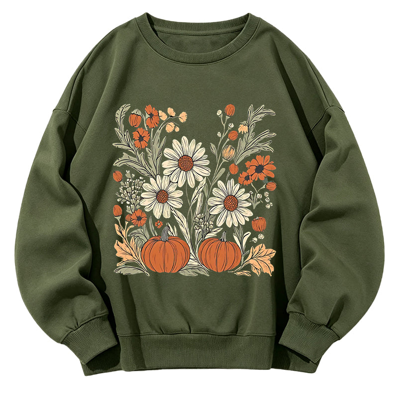 Pumpkin & Wildflower Garden Classic Adult Unisex Crewneck Sweatshirt