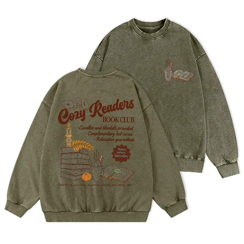 Cozy Readers Book Club Washed Crewneck Sweatshirt