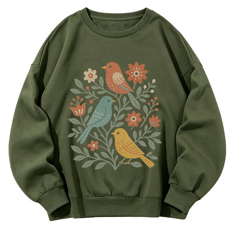 Vintage Birds & Botanical Classic Adult Unisex Crewneck Sweatshirts
