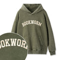 Embroidered Bookworm Washed Hoodie
