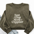 Embroidered Just One More Chapter Washed Crewneck Sweatshirt