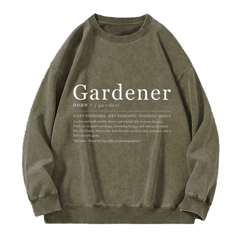 Gardener Powered by Coffee & Photosynthesis Washed Crewneck Sweatshirt