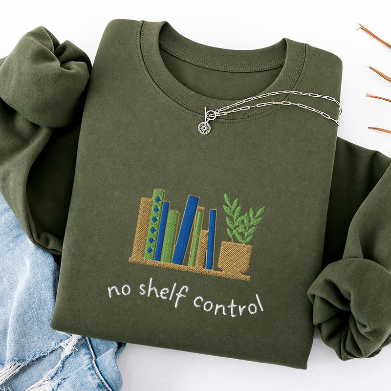 Embroidered No Shelf Control Classic Crewneck Sweatshirt