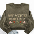 Embroidered Read Freely Washed Crewneck Sweatshirt
